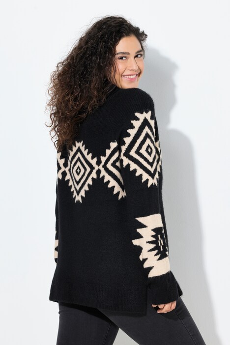 Pullover, Strickmuster, Rollkragen, Raglan-Langarm