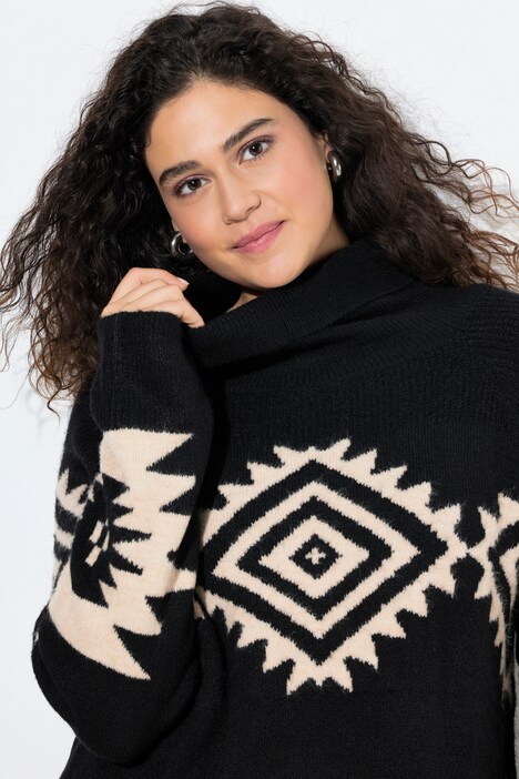 Pullover, Strickmuster, Rollkragen, Raglan-Langarm