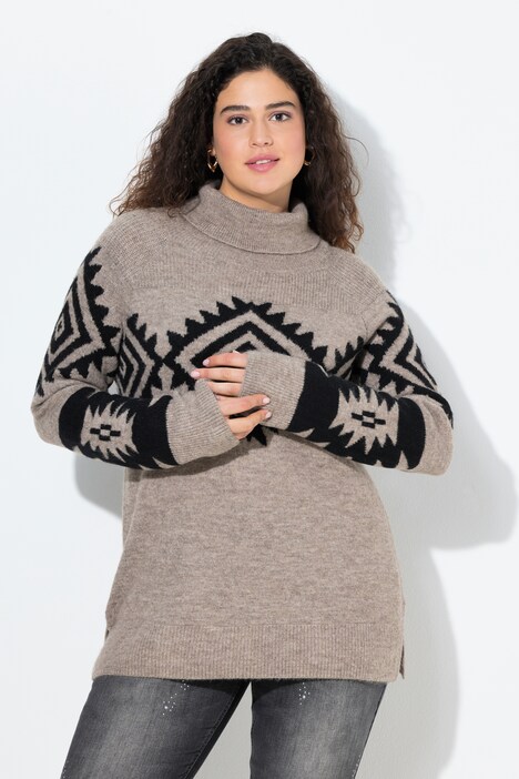 Pullover, Strickmuster, Rollkragen, Raglan-Langarm