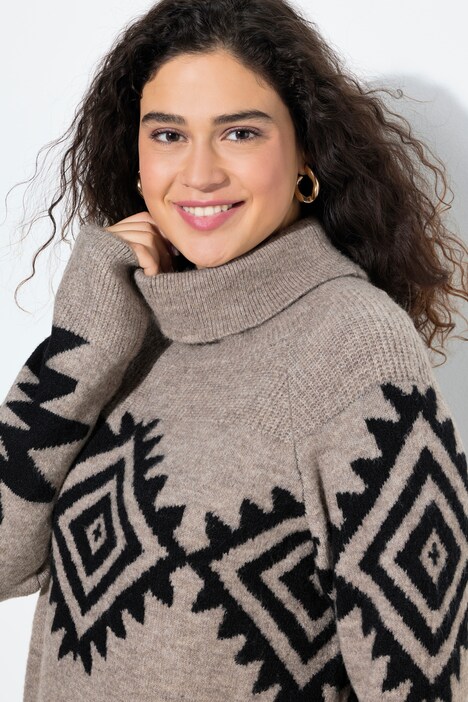 Pullover, Strickmuster, Rollkragen, Raglan-Langarm