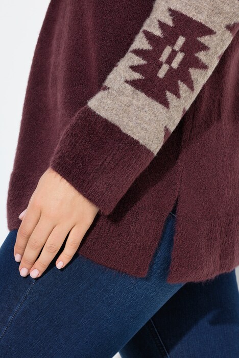 Pullover, Strickmuster, Rollkragen, Raglan-Langarm