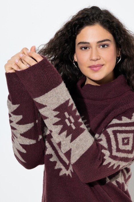 Pullover, Strickmuster, Rollkragen, Raglan-Langarm