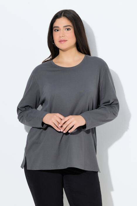 T-shirt décontracté à col rond et manches longues