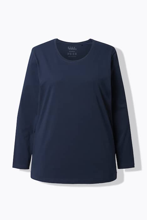 T-shirt décontracté à col rond et manches longues