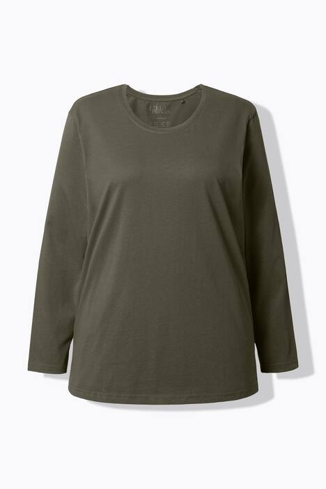T-shirt décontracté à col rond et manches longues
