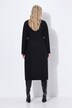 Robe midi à manches longues, col chemise et effet cache-cœur