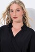Robe midi à manches longues, col chemise et effet cache-cœur