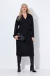 Robe midi à manches longues, col chemise et effet cache-cœur