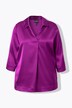 Bluse i sateng, skjortekrage, dekorative plisseringer, 3/4 ermer