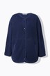 Teddyfleece-jakke, oversize, rund hals
