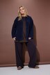 Teddyfleece-jakke, oversize, rund hals