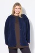 Teddyfleece-jakke, oversize, rund hals
