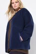 Teddyfleece-jakke, oversize, rund hals