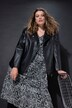 Veste de motard longue et oversize en similicuir, zip métallique