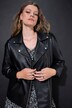 Veste de motard longue et oversize en similicuir, zip métallique