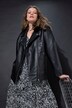 Veste de motard longue et oversize en similicuir, zip métallique