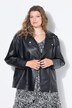 Veste de motard longue et oversize en similicuir, zip métallique