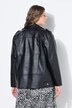 Veste de motard longue et oversize en similicuir, zip métallique