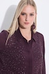 Blouse, siersteentjes, overhemdkraag, lange mouwen