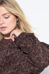 Šaty, oversize, semiš s leopardím vzorem, balónové rukávy