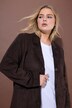 Blazer, Loose A-lijn, suède, revers, volledig gevoerd