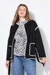 Veste oversize en lainage, liseré brodé