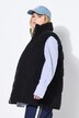 Gilet réversible ample, tissu lisse / bouclette
