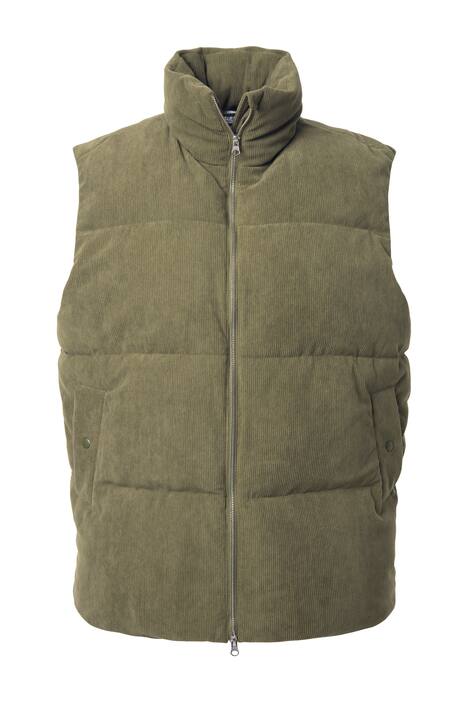 Prošívaná vesta, oversize, manšestr, 2 kapsy