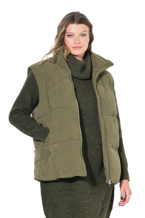 Prošívaná vesta, oversize, manšestr, 2 kapsy
