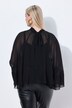 Cape-bluse, chiffon, stående krave, sjal