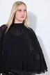 Cape-bluse, chiffon, stående krave, sjal