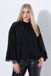 Cape-bluse, chiffon, stående krave, sjal