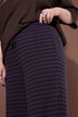 Broek, wijde pijpen, ribjersey met strepen