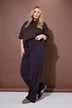 Broek, wijde pijpen, ribjersey met strepen