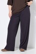 Broek, wijde pijpen, ribjersey met strepen
