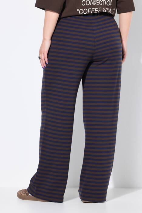 Pantalon large en jersey côtelé à rayures