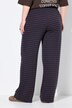Broek, wijde pijpen, ribjersey met strepen