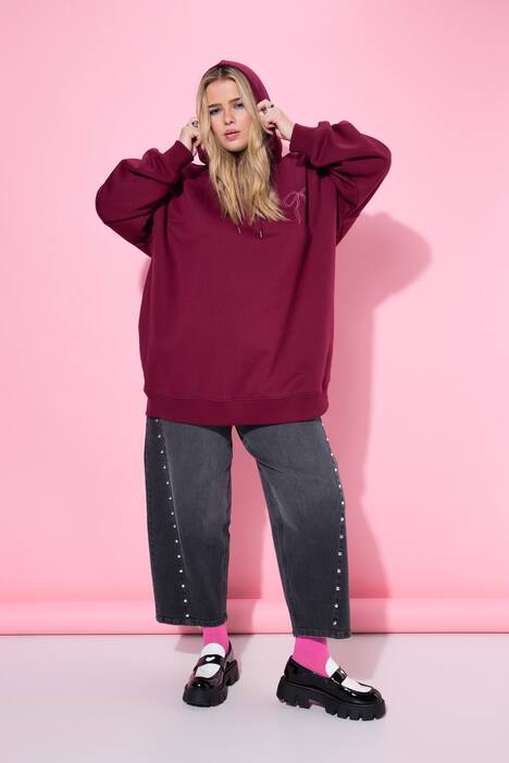 Hoodie, oversized, Schleifen-Print, Kapuze