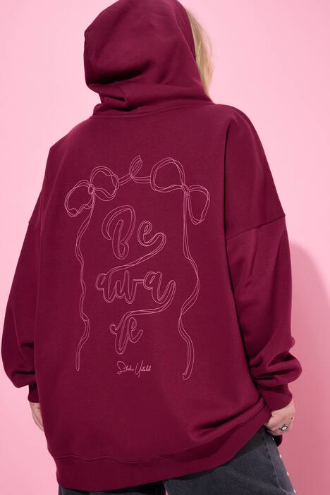 Hoodie, oversized, Schleifen-Print, Kapuze
