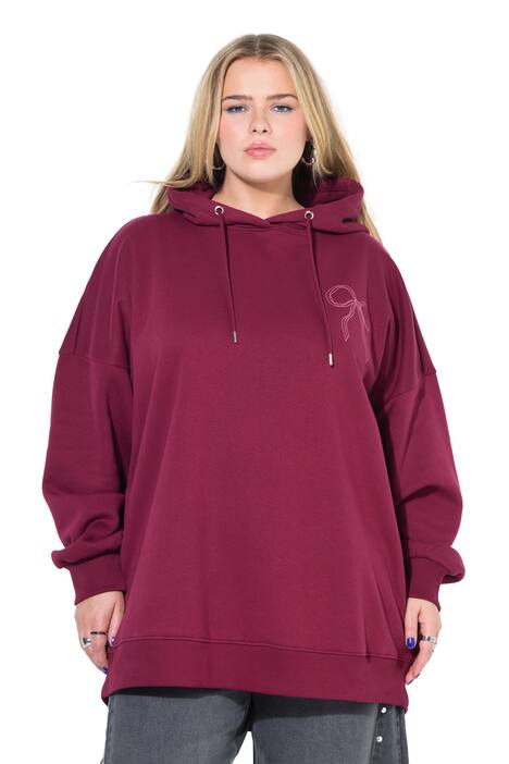 Mikina s kapucí, oversize, potisk mašlí