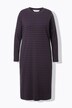 Robe maxi en jersey côtelé à rayures, coupe évasée, manche longues