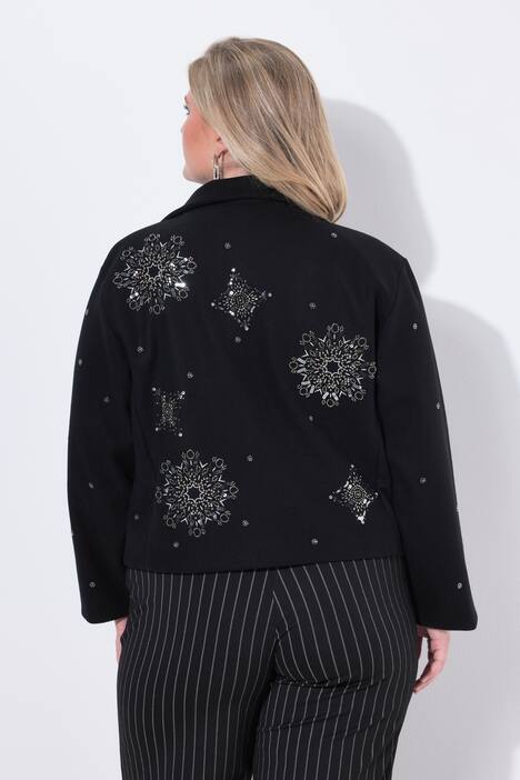 Jacke, Stickerei, kurz, Stehkragen, Langarm