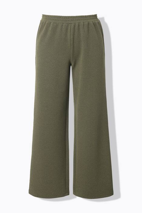 Broek, wijde pijpen, hoge taille, glitter-jacquard