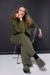 Pantalón, pernera ancha, cintura alta, brillo Jacquard