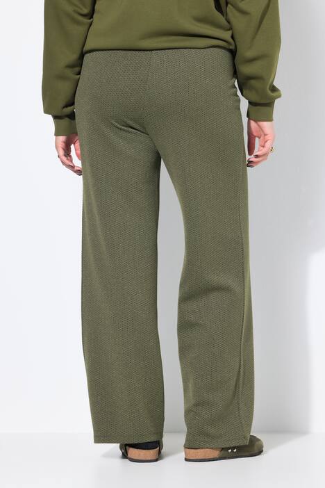 Broek, wijde pijpen, hoge taille, glitter-jacquard