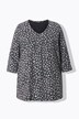 Camiseta, copos de nieve, forma en A, escote en V, manga 3/4