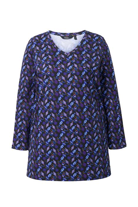 Tričko, A střih, vánoční ozdoby, výstřih do V, dlouhé rukávy