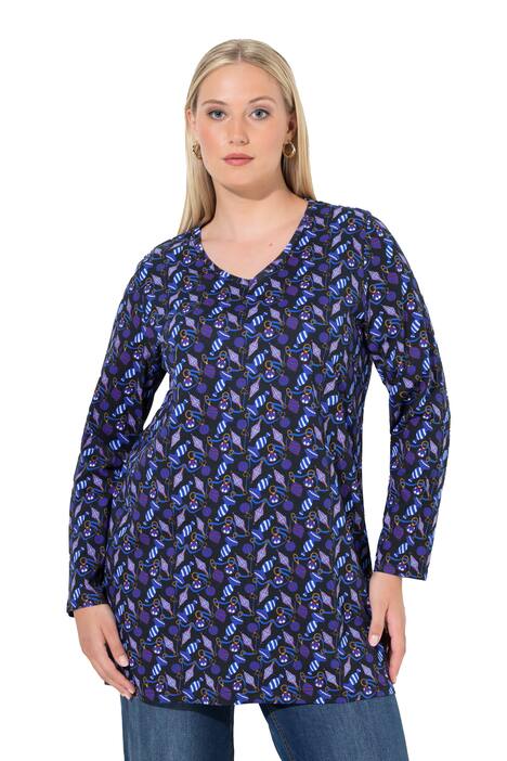 Tričko, A střih, vánoční ozdoby, výstřih do V, dlouhé rukávy