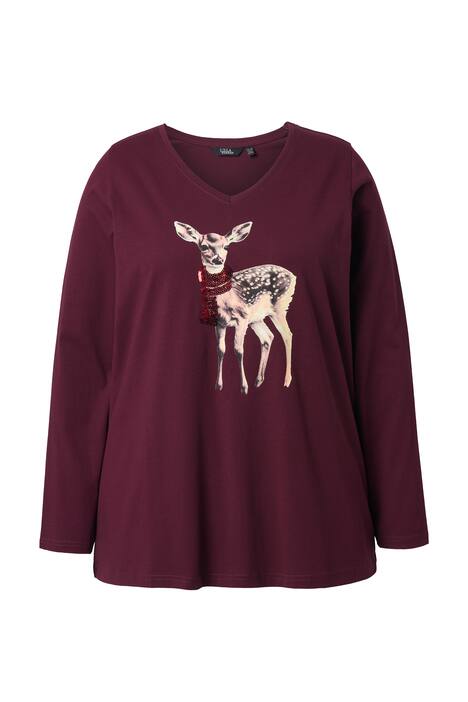 Tričko, koloušek, flitry, A střih, výstřih do V, dlouhé rukávy