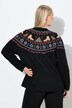 Pull norvégien de Noël à col montant et manches longues